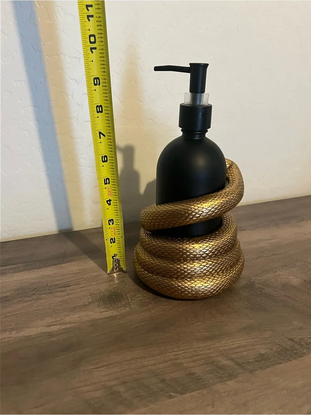 Gold Snake Resin Soap Dispenser w/ Matte Black Apple Venom Soap Dispenser